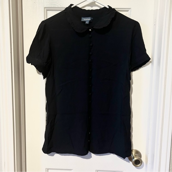 NWOT ModCloth Black Ruffle Blouse - Picture 2 of 4